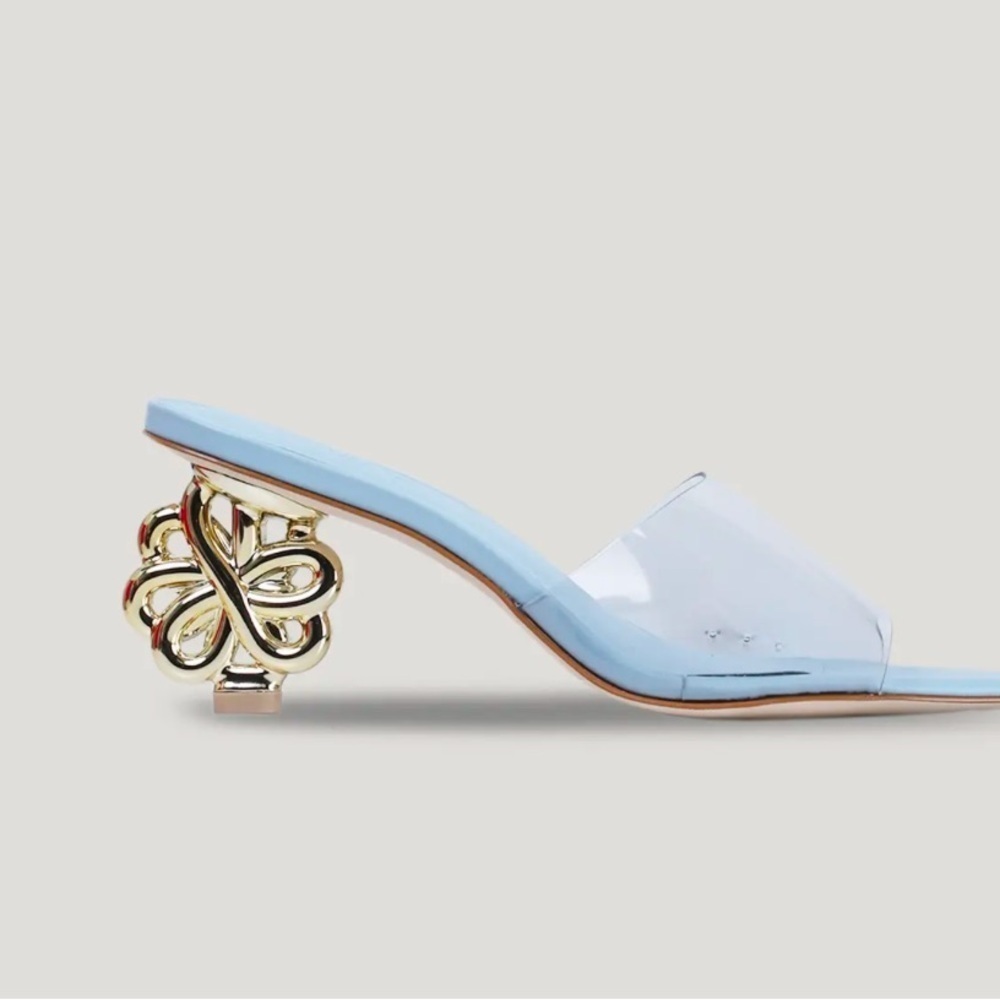 NIB Cult Gaia Bloom Sandals Heels Ice Blue 9 - Picture 1 of 10